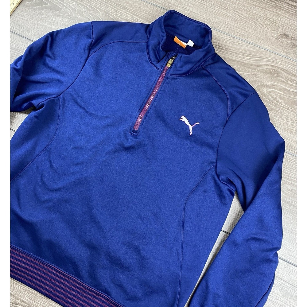 Puma Men's Long‎ Sleeve 1/4 Zip Performance Pullover Blue Size Large